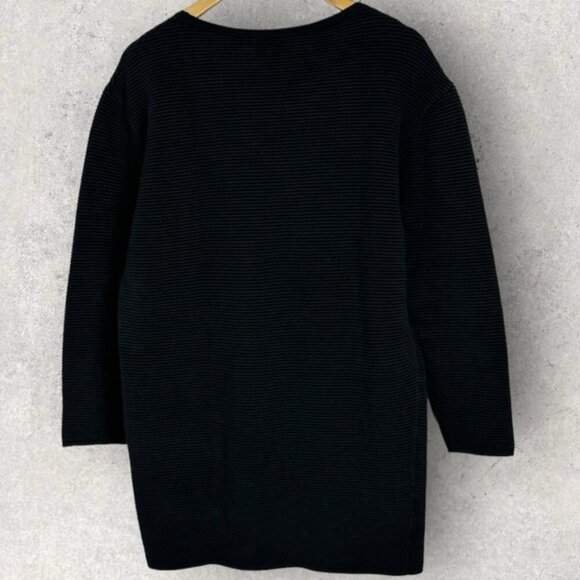 Aritzia Wilfred Cashmere Silk Black Ribbed Knit Sweater Dress Size Large Minimal - Picture 15 of 15